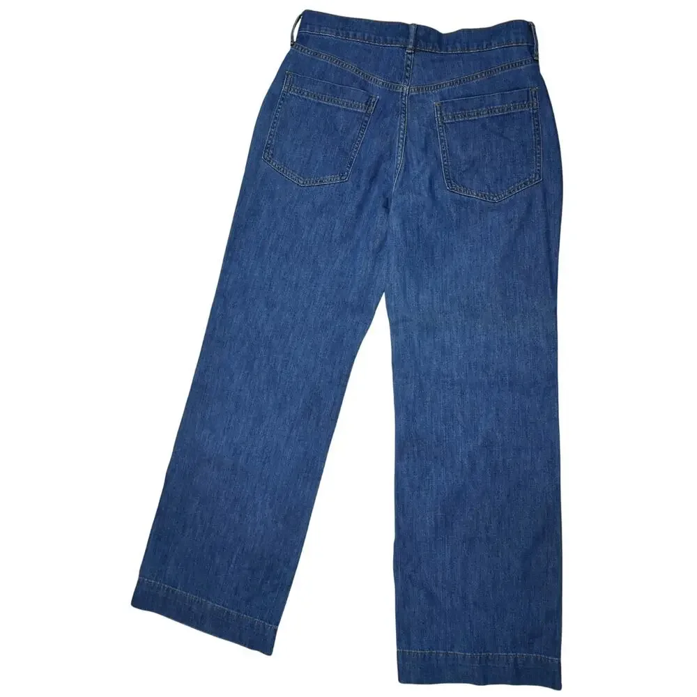 J.Crew High Rise Wide Leg Denim Trouser Jeans Women's 27 (30